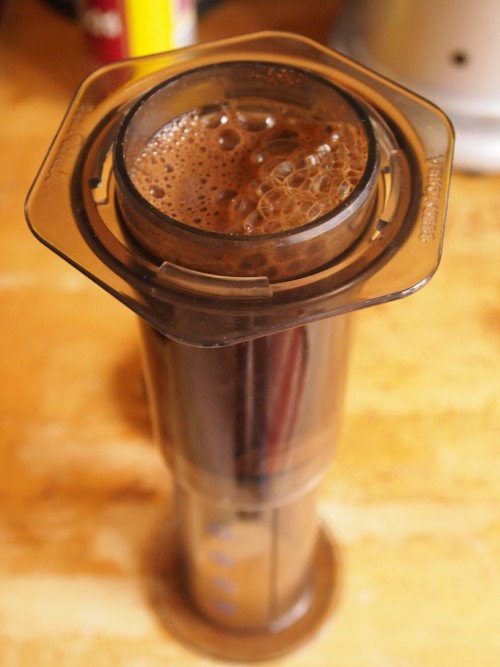 Inverted brewing method for Aeropress